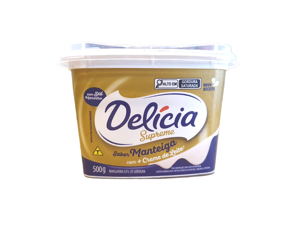 MARGARINA COM SAL 82 % DELÍCIA SUPREME SABOR MANTEIGA 500 G (CX 12 UN)